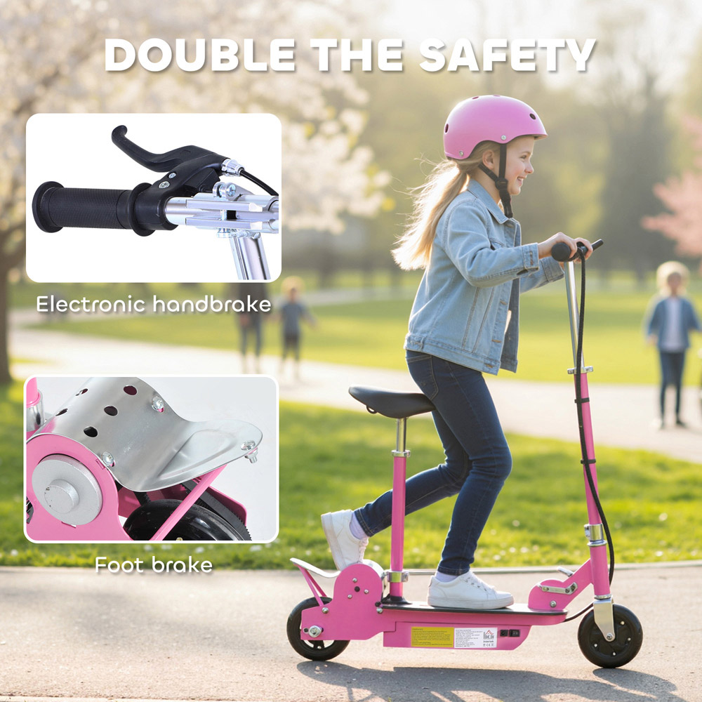 Tommy Toys Pink Adjustable Seat and Brake Foldable Powered Kick Scooter Image 7
