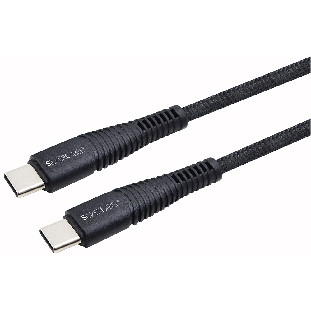 SilverLabel Black USB-C to USB-C Braided Cable 2m Image 2