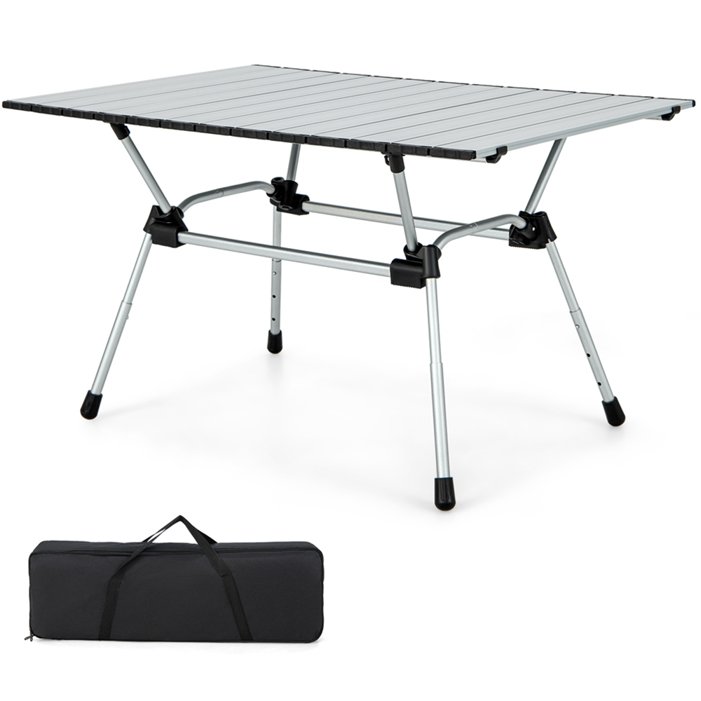 Costway Silver Heavy Duty Aluminium Folding Camping Table Image 1