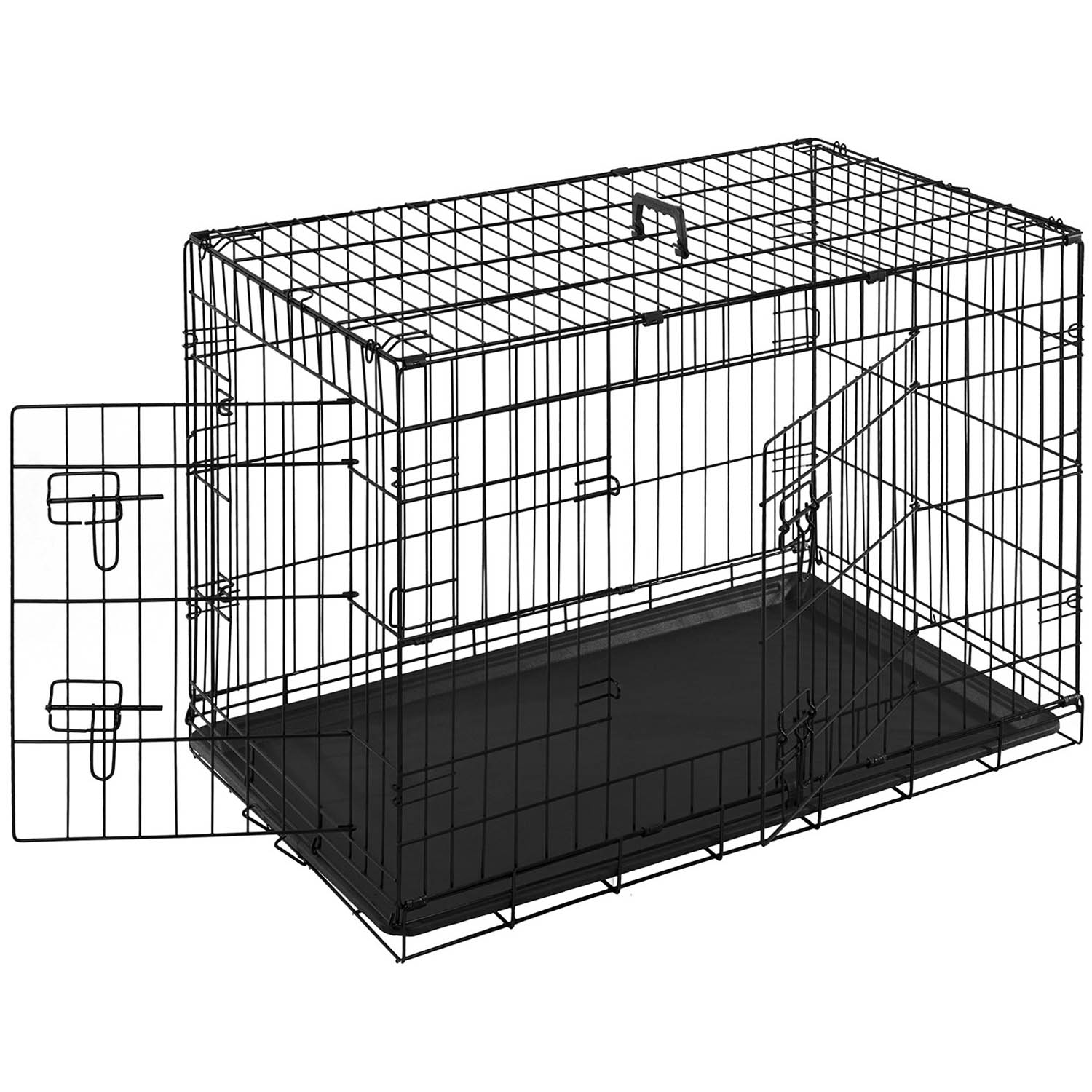 Clever Paws Medium Black Steel Dog Crate Image 3