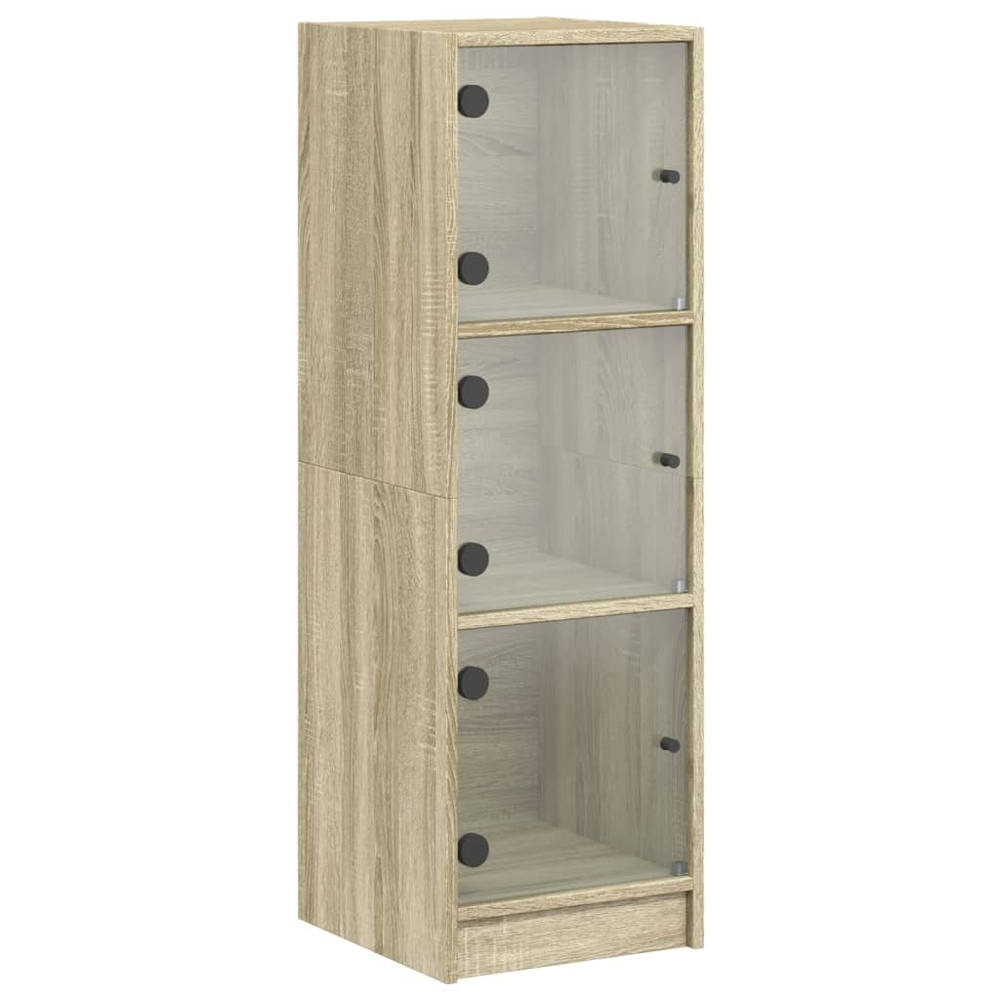 vidaXL 3 Glass Door Sonoma Oak Highboard Image 2