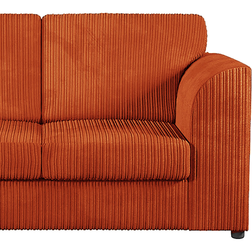 Luxor 4 Seater Orange Jumbo Cord Full Back Sofa Suite Image 3