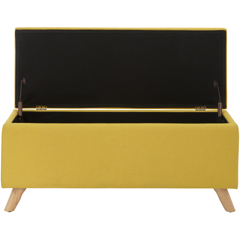 GFW Secreto Mustard Yellow Hopsack Fabric Ottoman Storage Bench Image 5