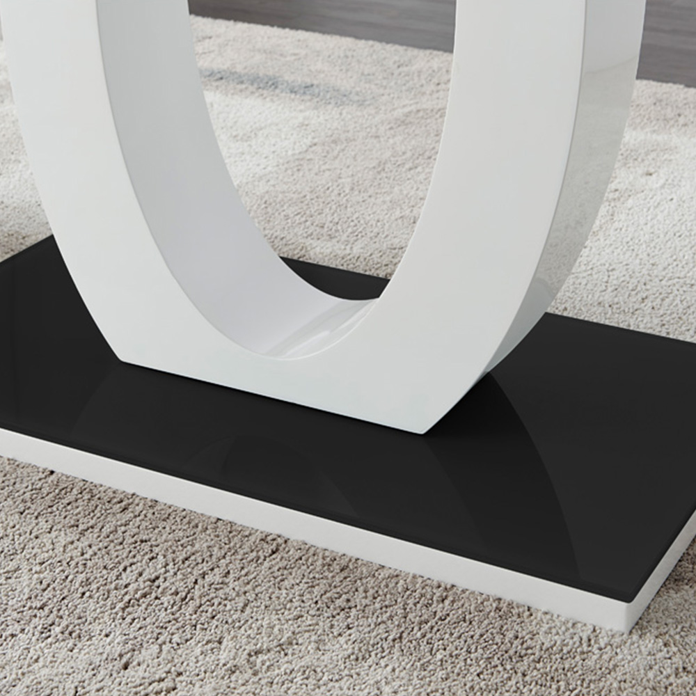 Furniturebox Lucia Valera 6 Seater Dining Set Black Gloss and Navy Image 6