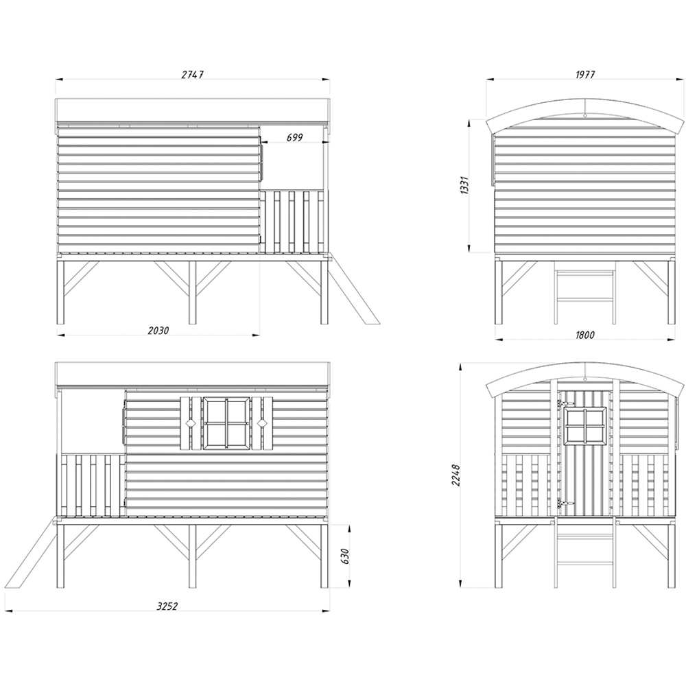 Palmako Huck 6.5 x 10.9ft Kids Wooden Playhouse Image 7