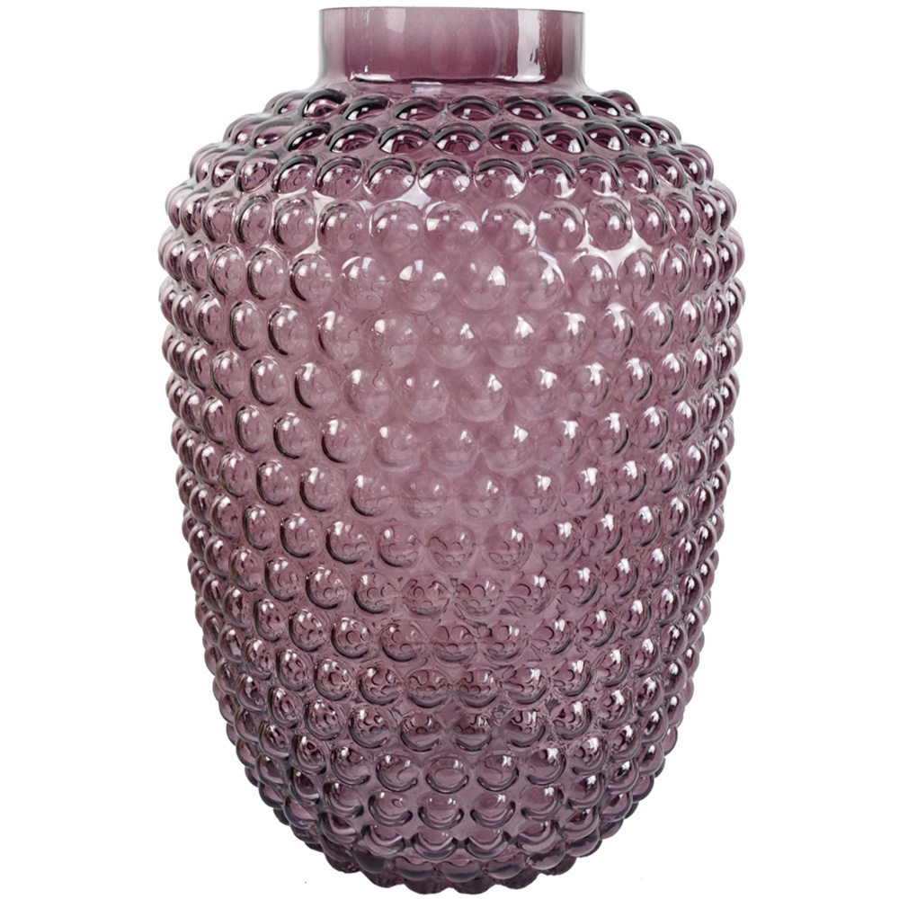 Leaf Mulberry Purple Bubble Glass Vase 30cm Image 1