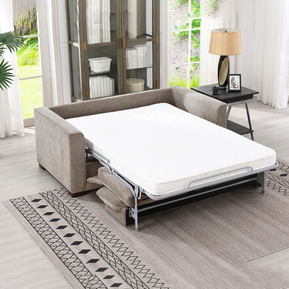 Rockaway 2 Seater Stone Full Foam Sofa Bed Image 4