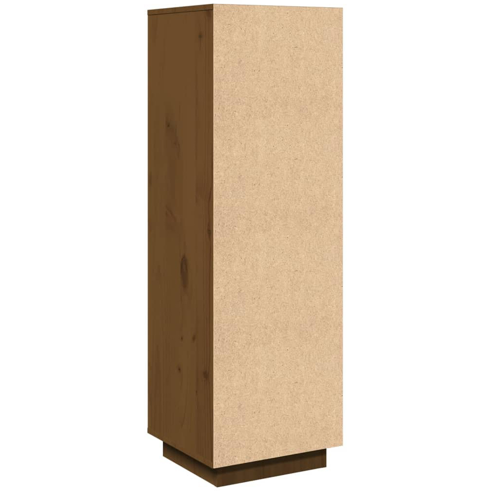 vidaXL 2 Door Single Shelf Honey Brown Pine Wood Highboard Image 4