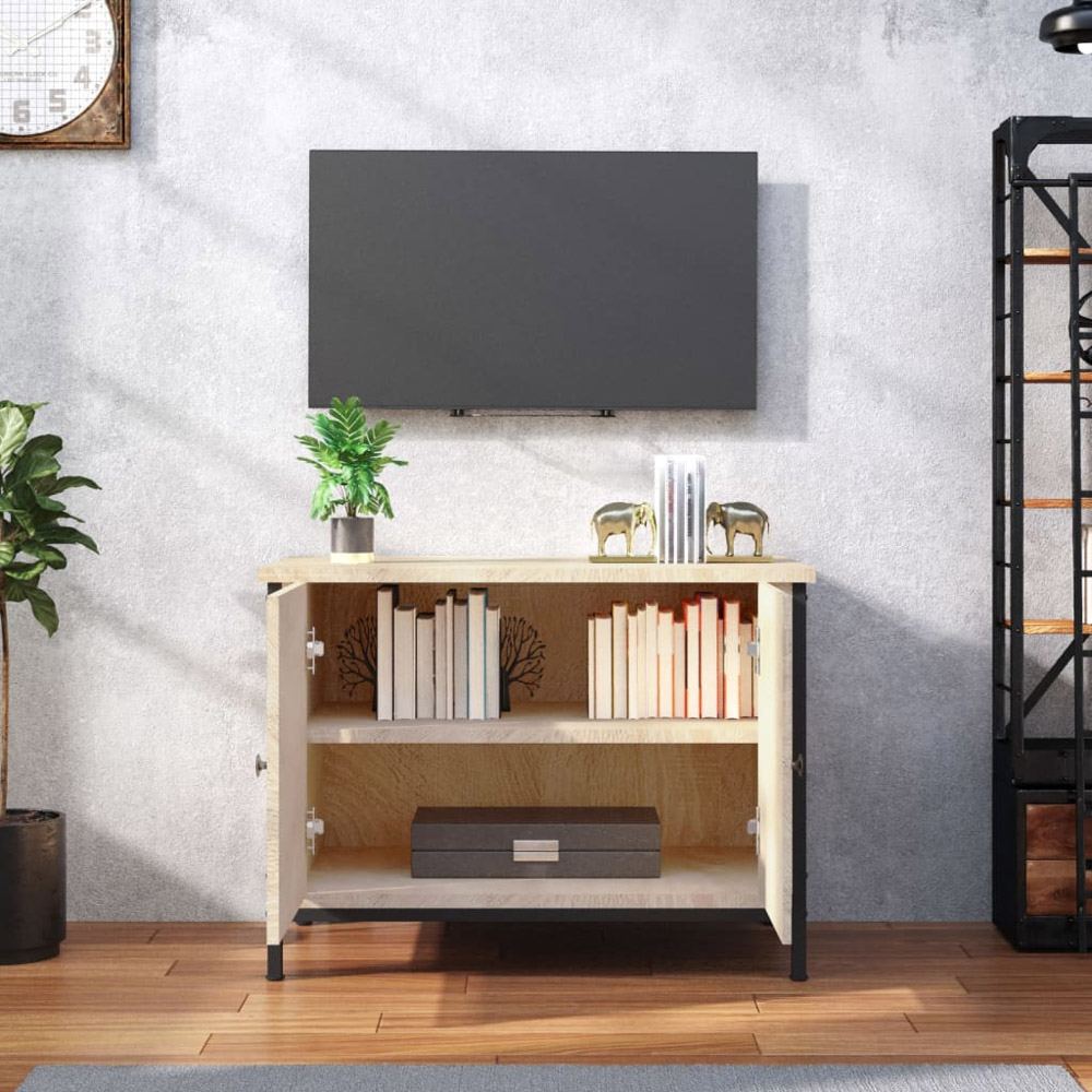 vidaXL 2 Door Sonoma Oak Industrial Style TV Cabinet Image 3