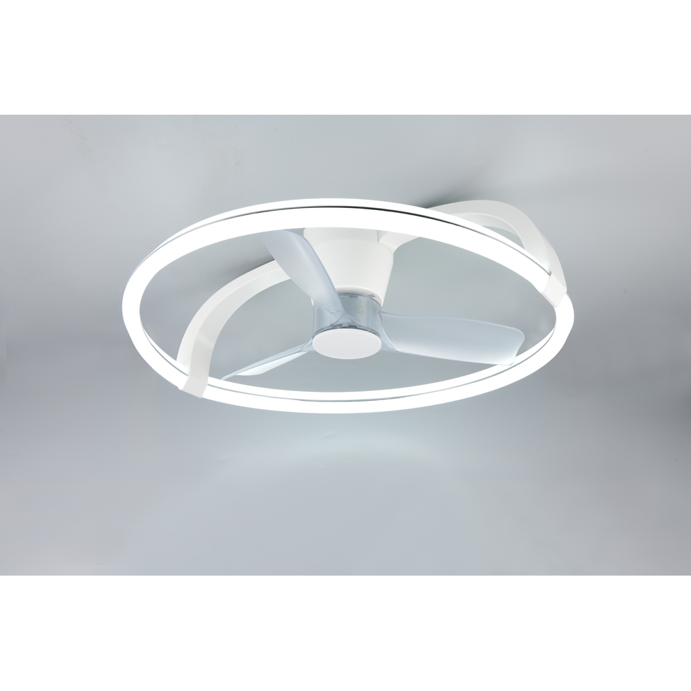 TRIO Stockholm Matt White Round LED Ceiling Light with Fan Image 3