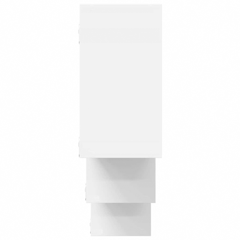 vidaXL 8 Shelf White Floating Wall Shelf Image 4
