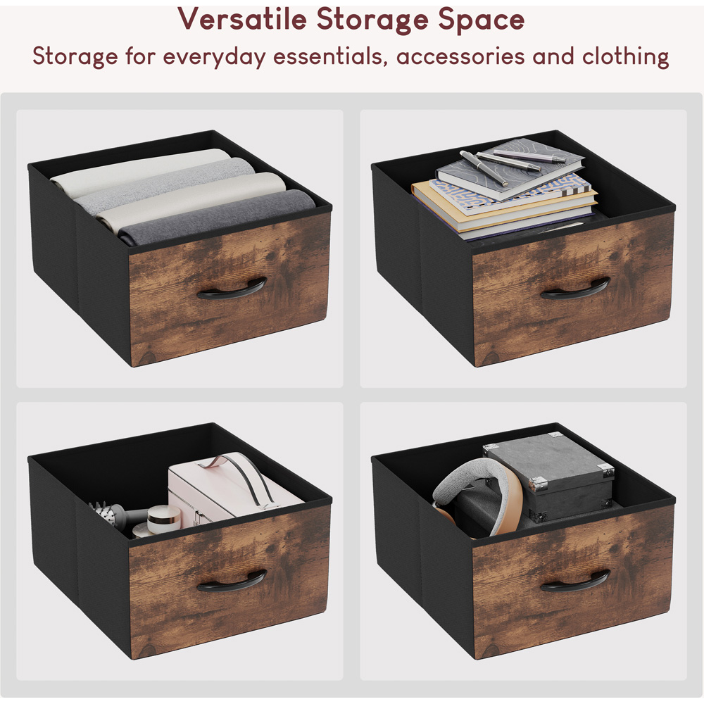 VIDA DESIGNS Chorley 5 Drawer Rustic Brown Fabric Chest of Drawer Image 6