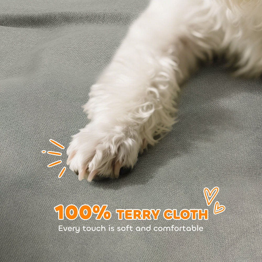 PawHut Grey Small Pet Sofa Bed with Backrest and Armrest Image 8