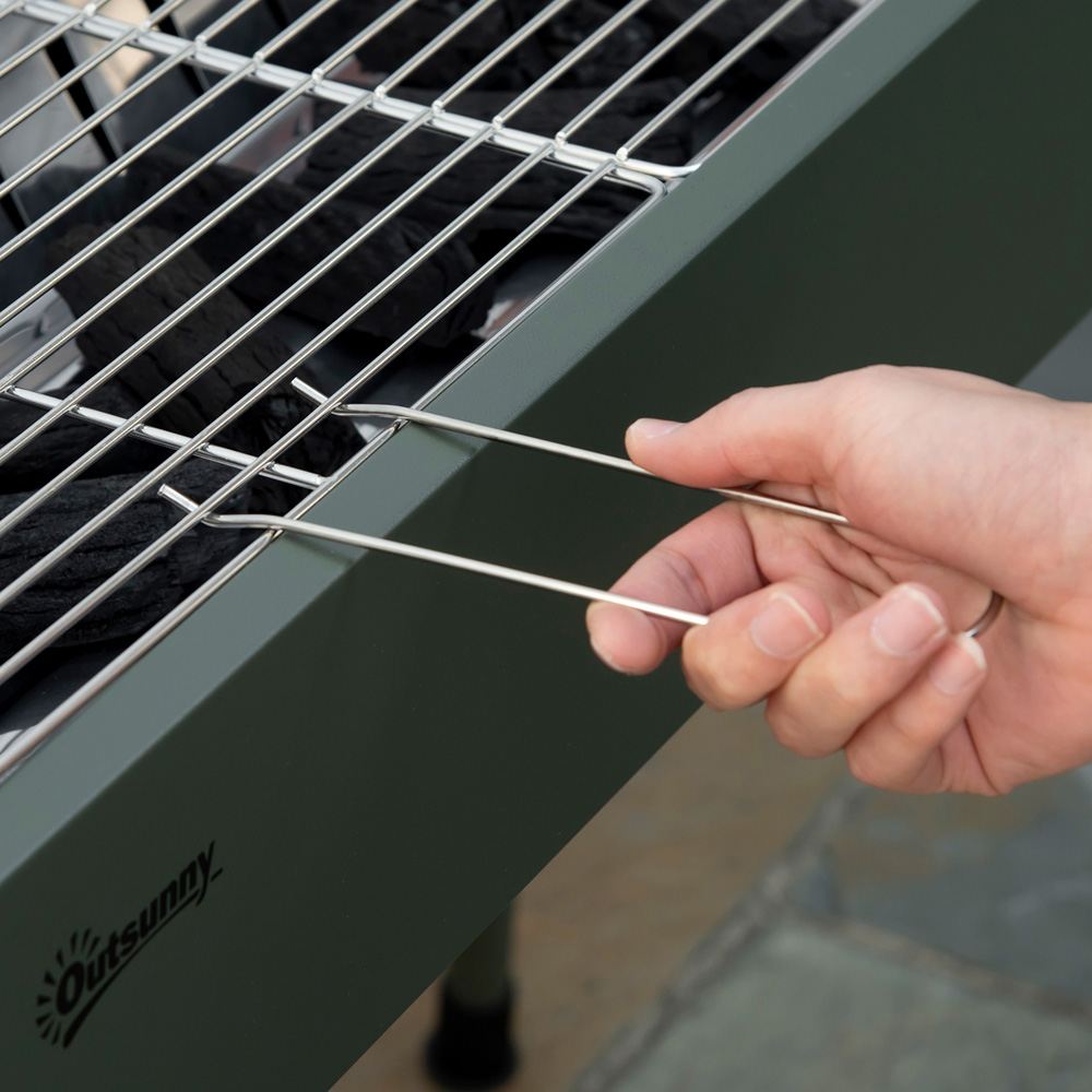 Outsunny Green Portable Charcoal BBQ Grill Image 3