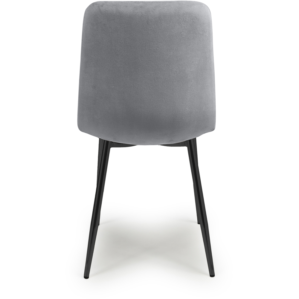Vernon Set of 4 Grey Brushed Velvet Dining Chair Image 3