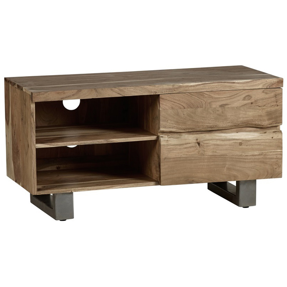 Brooklyn Barima 2 Door 2 Shelf Wooden TV Unit Image 2