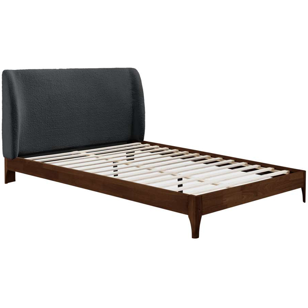 Birlea Halfden King Size Bed Frame with Boucle Winged Headboard Image 2