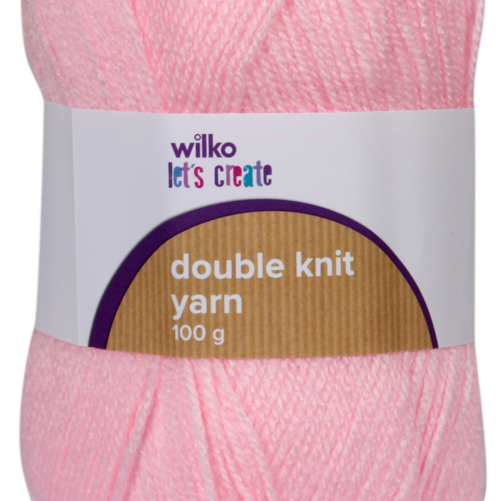 Wilko Double Knit Yarn Baby Pink 100g Image 2