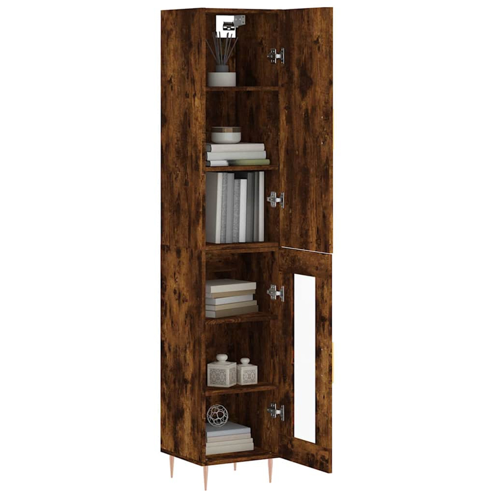 vidaXL 2 Door Smoked Oak Highboard Image 3