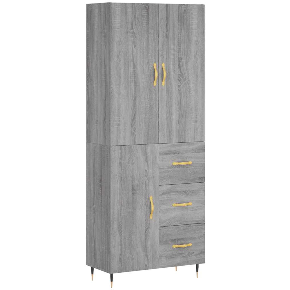 vidaXL 3 Door 3 Drawer Grey Sonoma Highboard Image 2