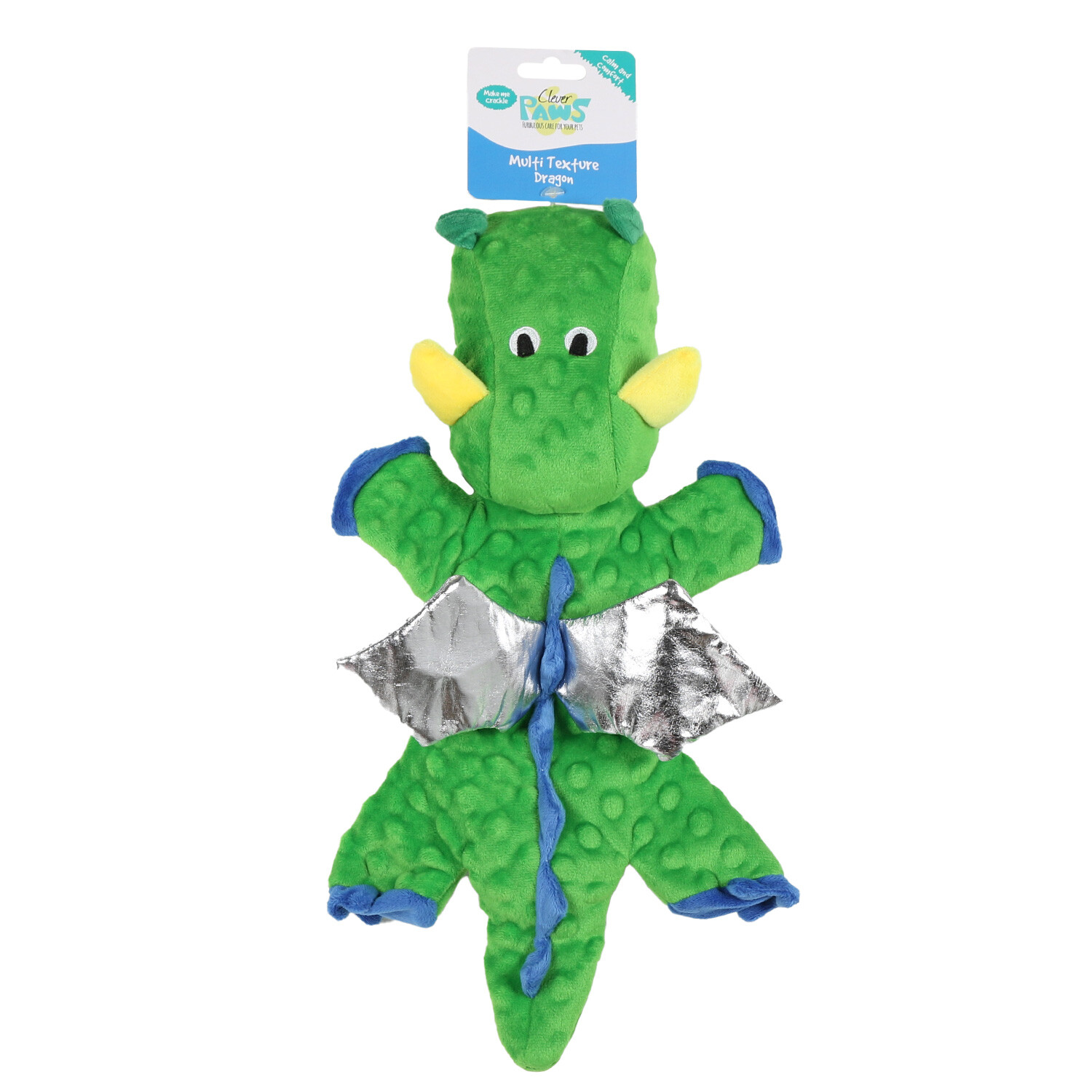 Single Clever Paws Multi Textured Dragon Dog Toy in Assorted styles Image 2