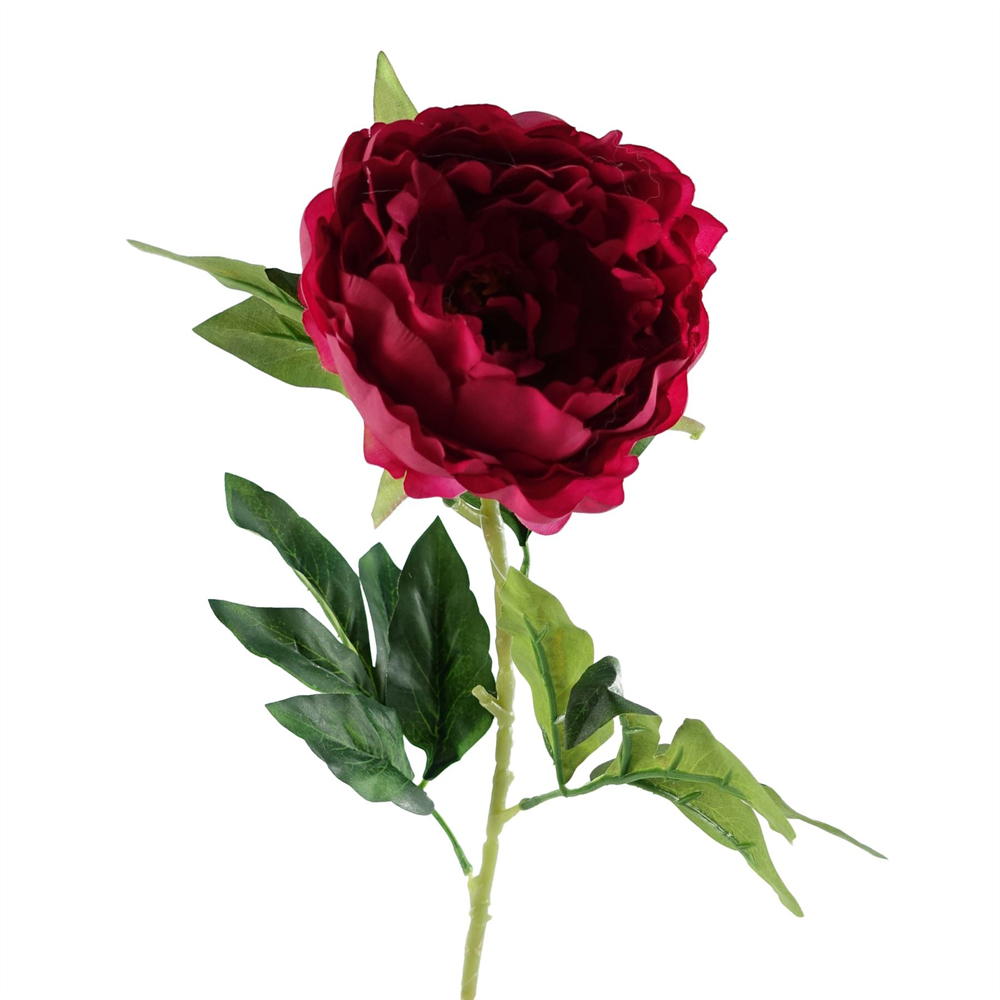 Leaf Dark Pink Peony Single Stem Artificial Flower 2.6ft 6 Pack Image 5