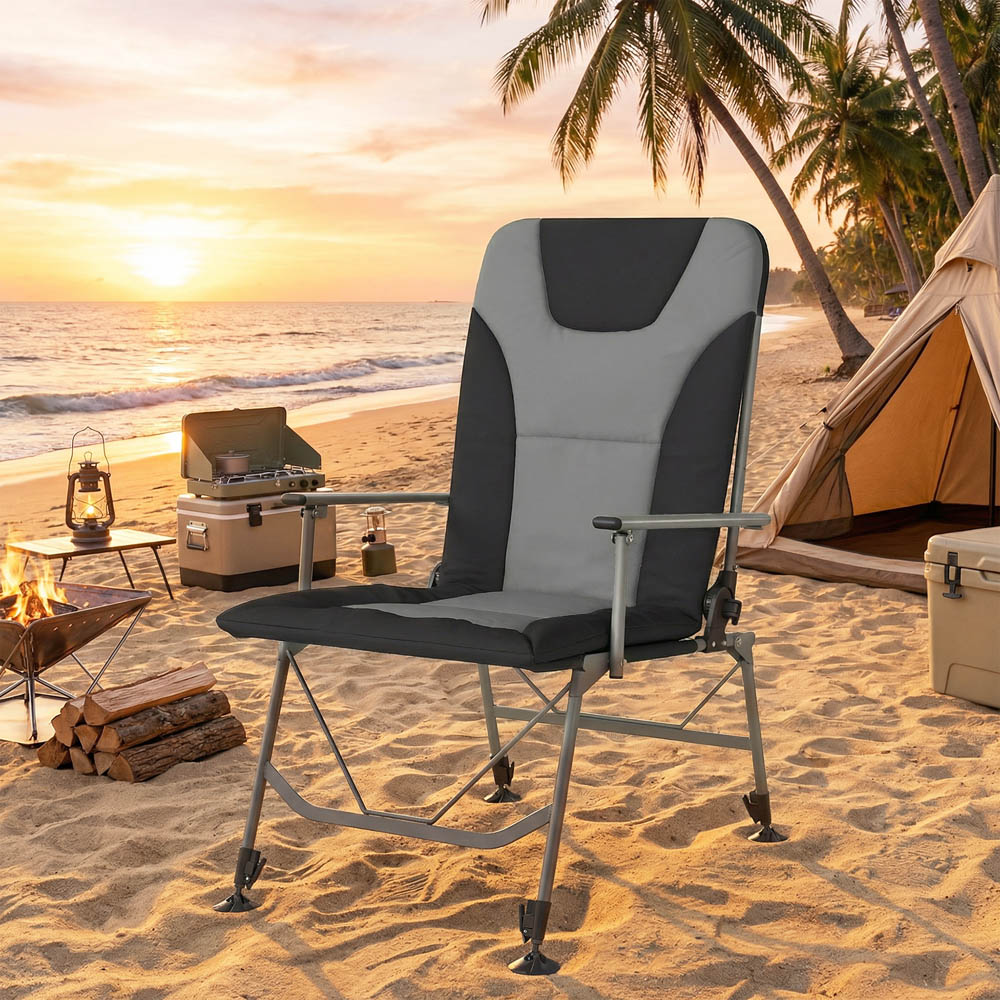 Outsunny Black Reclining Camping Chair Image 4