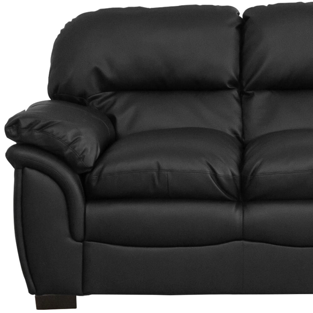 Leverton 2 Seater Black Bonded Leather Sofa Image 3