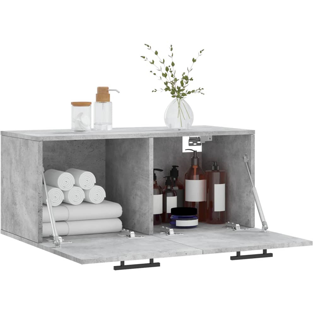 vidaXL 2 Door Concrete Grey Wall Cabinet Image 4