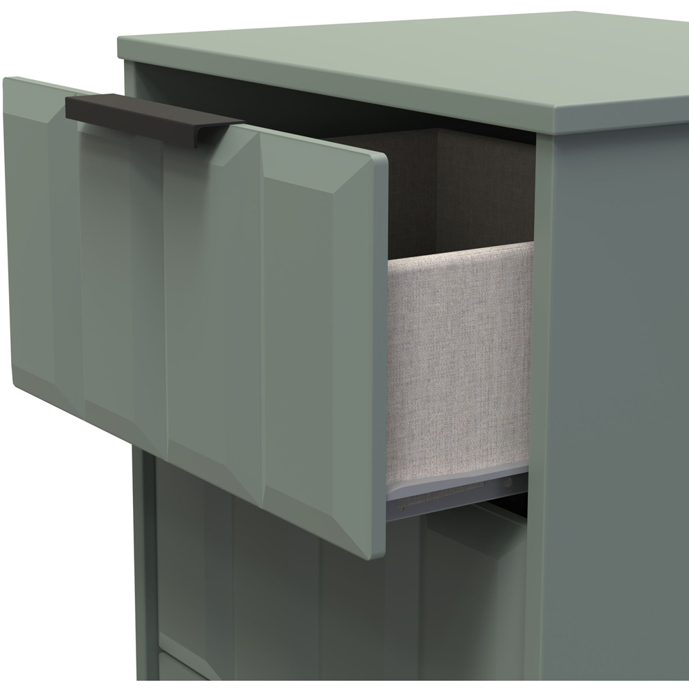 Crowndale New York 3 Drawer Reed Green Bedside Cabinet Ready Assembled Image 6