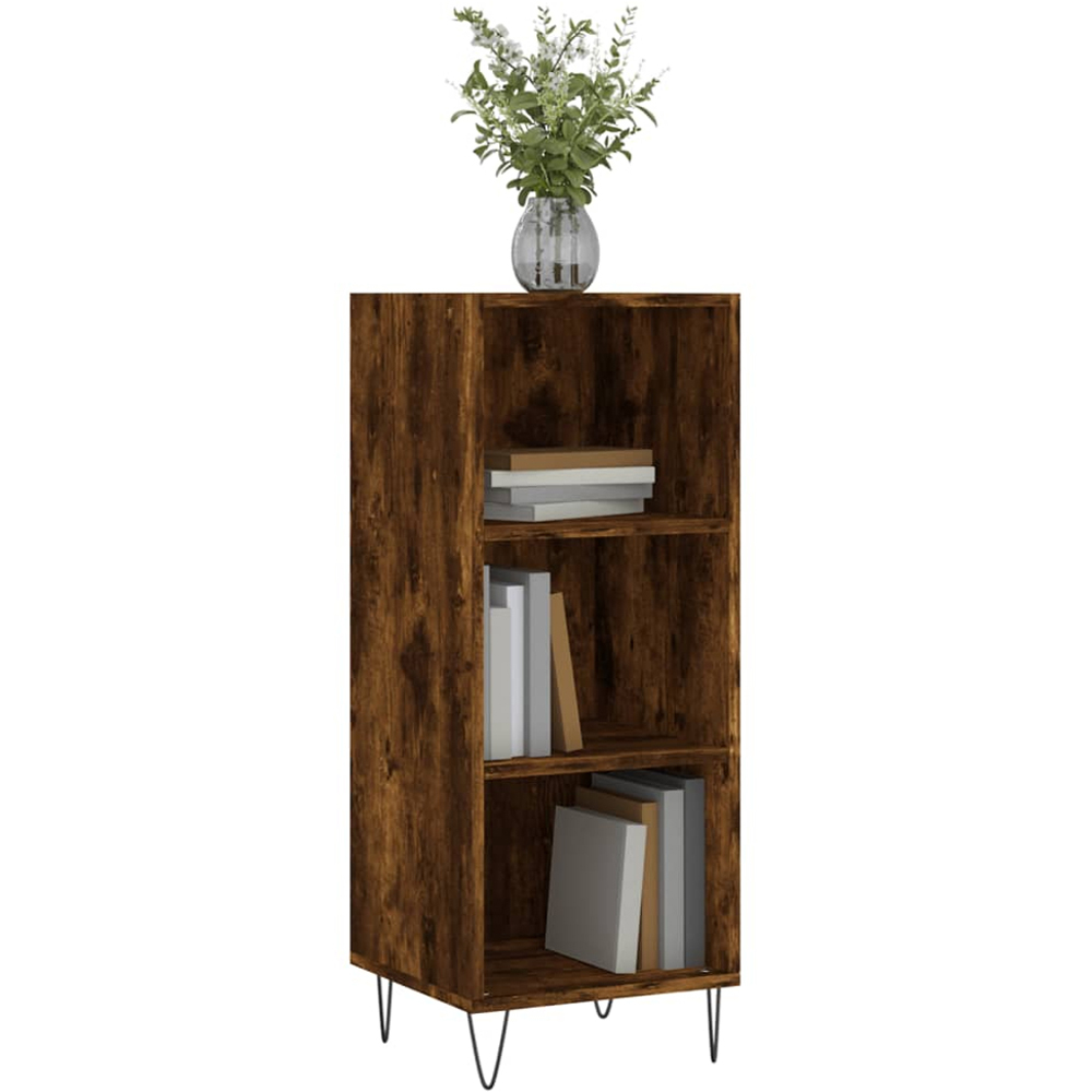 vidaXL 3 Shelf Smoked Oak Narrow Sideboard Image 3