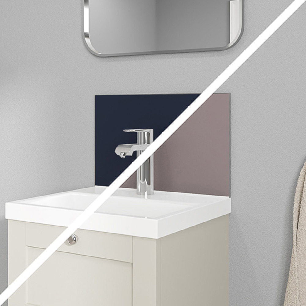 Wetwall Alloy Deep Sea Blue and Smoked Rose Splashback 400 x 250mm Image 1