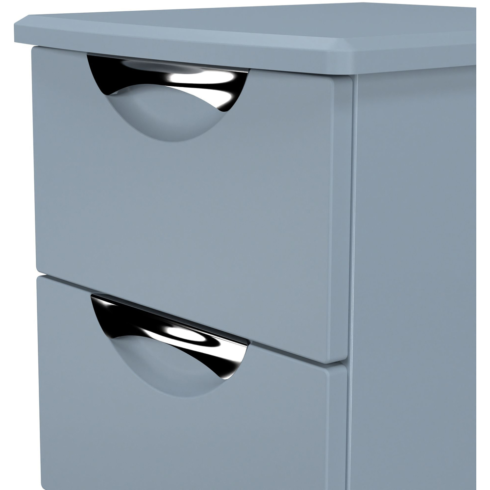 Crowndale Camden 2 Drawer Denim Blue Compact Bedside Cabinet Ready Assembled Image 5