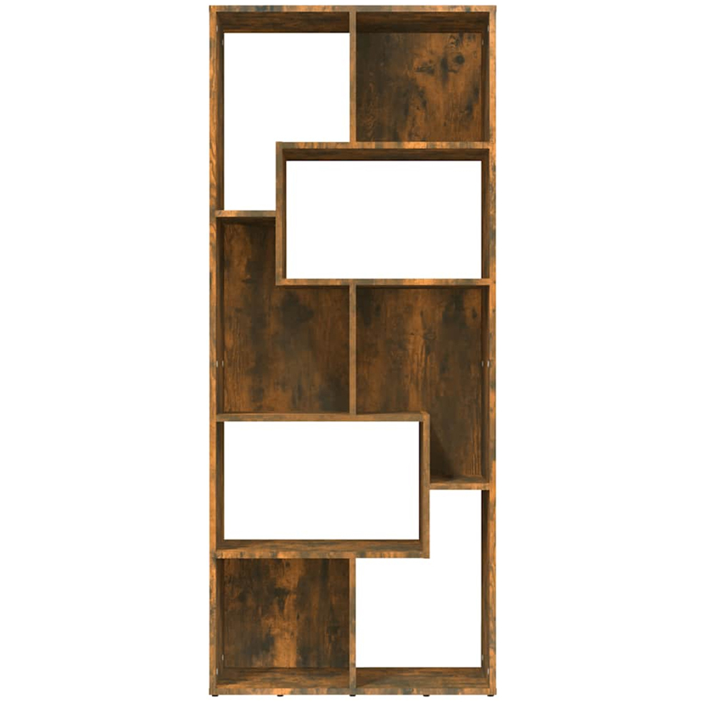 vidaXL 8 Shelf Smoked Oak Bookcase Image 3