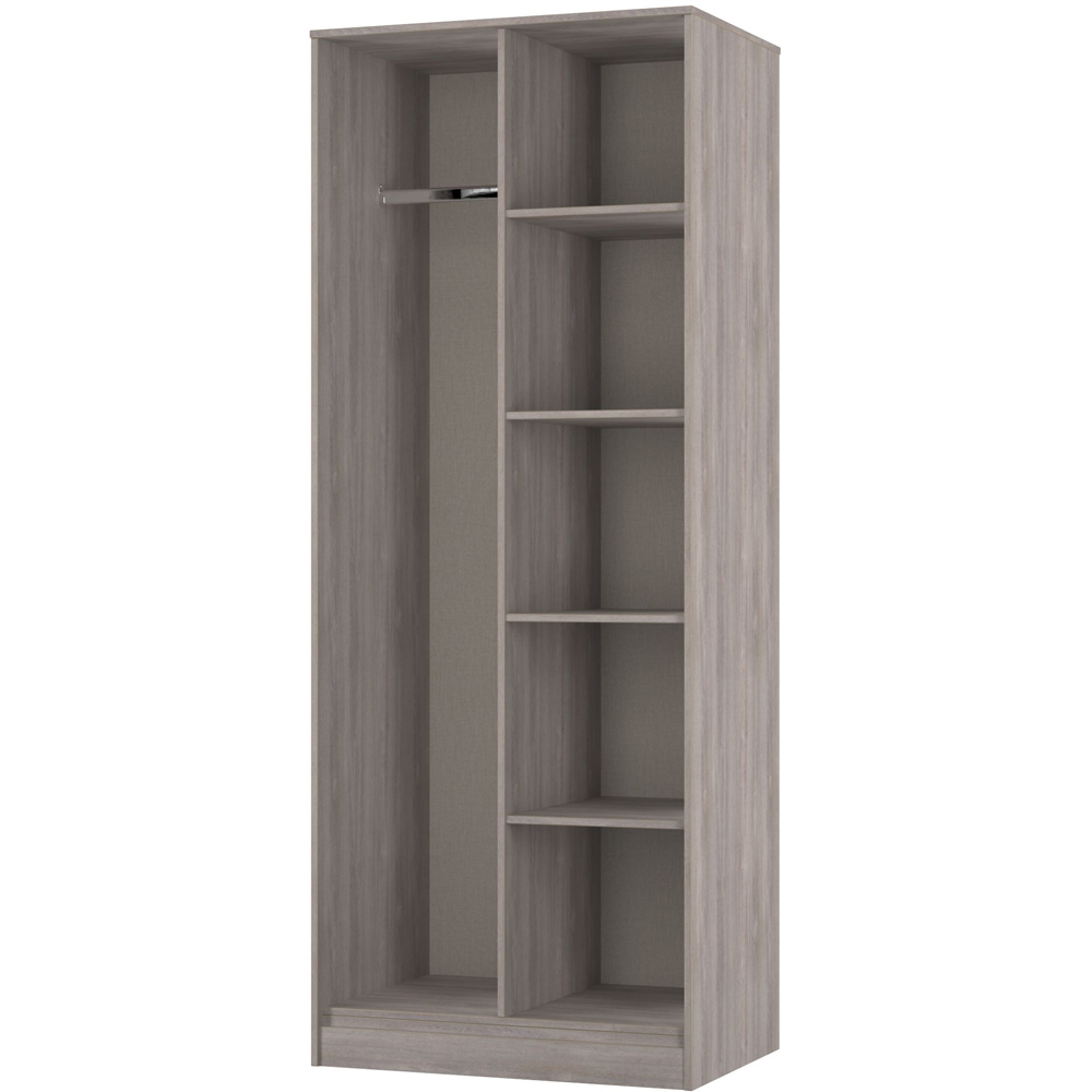 Crowndale Hong Kong 5 Shelf Grey Oak Tall Open Wardrobe Ready Assembled Image 4