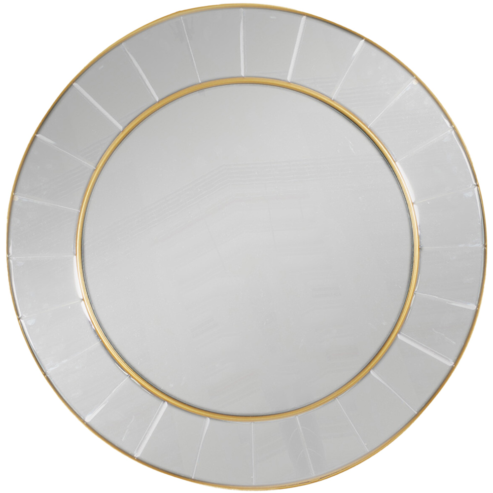 Round Bevelled Gold Mirror - Gold Image