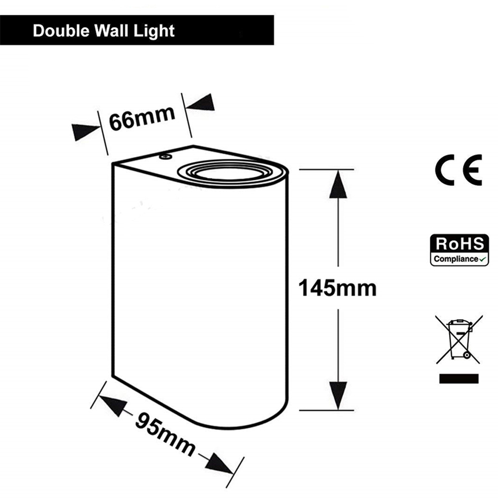 ENER-J Silver Up Down Wall Light Image 9