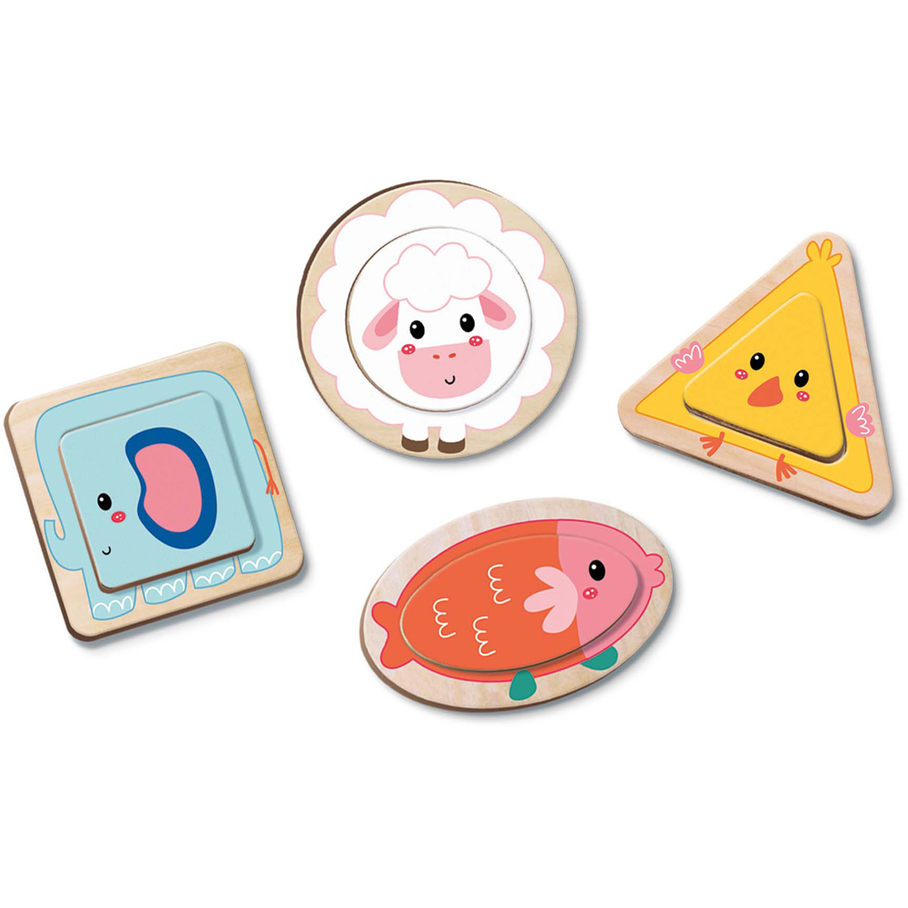 SES Creative Tiny Talents Wooden Duo Shapes Puzzle Set Image 2