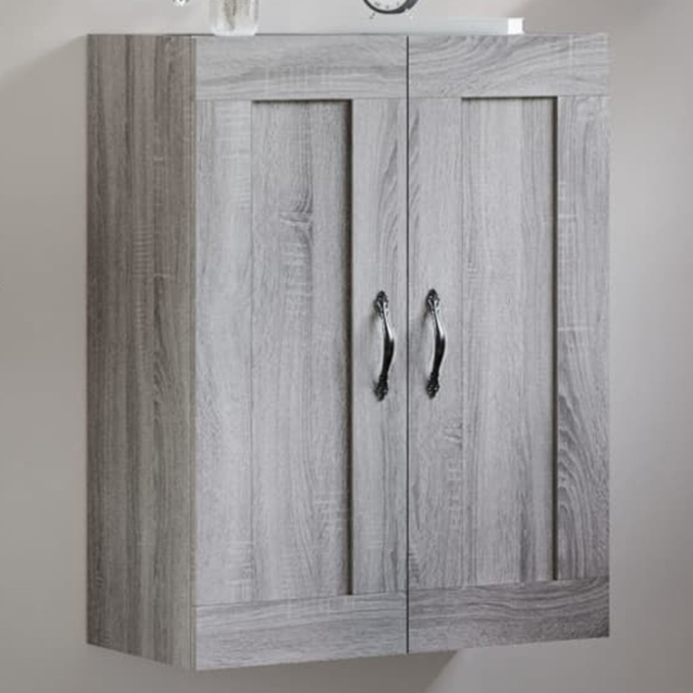 vidaXL 2 Door Grey Sonoma Wall Mounted Cabinet Image 1