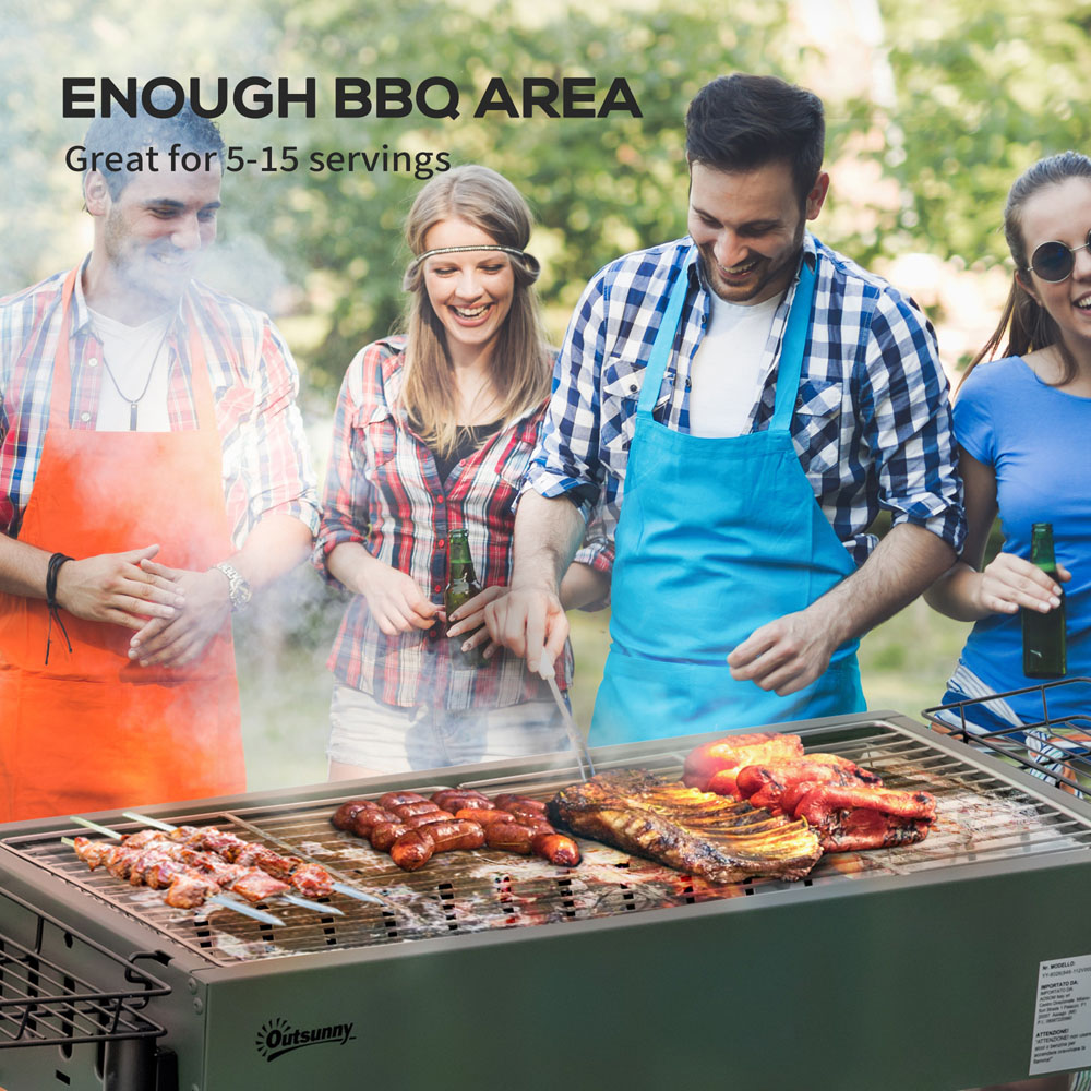 Outsunny Green Portable Charcoal BBQ Grill Image 5