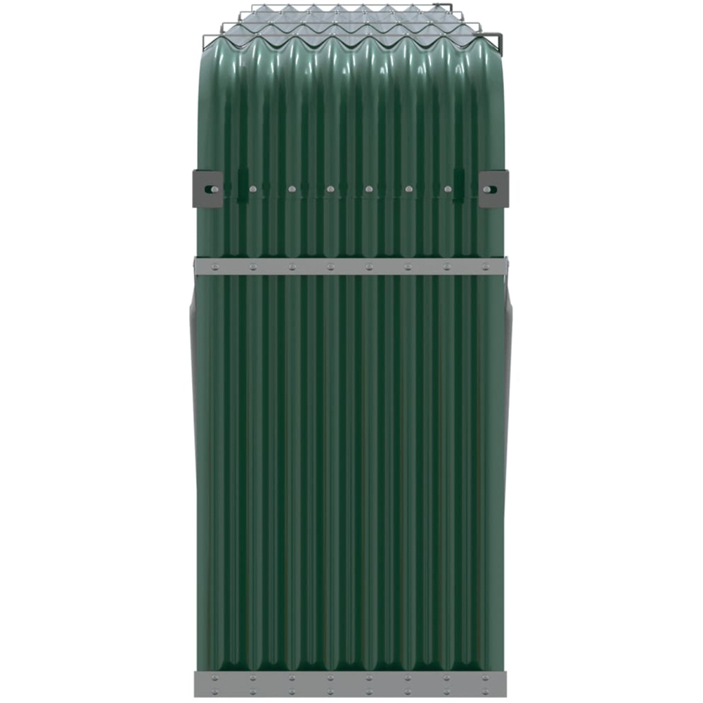 vidaXL Green Galvanised Steel Firewood Log Holder 100 x 234 x 45cm Image 4
