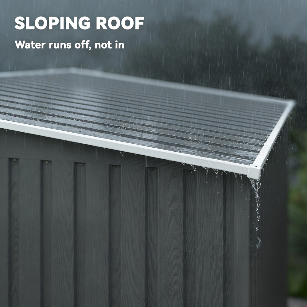 Outsunny 7 x 5ft Grey Lean To Garden Shed with Foundation Image 6