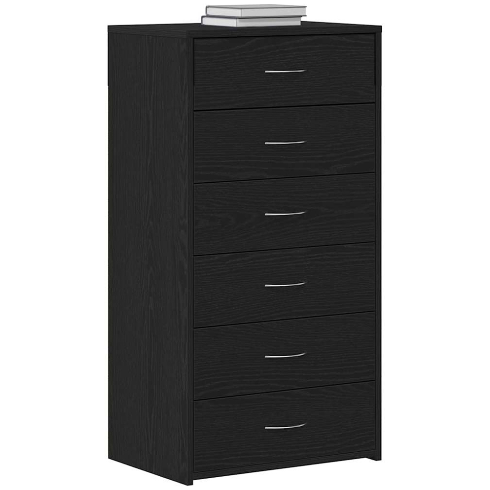 vidaXL 6 Drawer Black Oak Wooden Sideboard Image 4