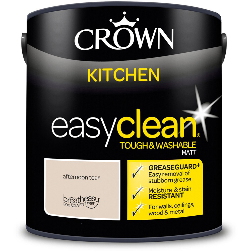 Crown Easyclean Kitchen Paint - Afternoon Tea / 2.5l Image 2