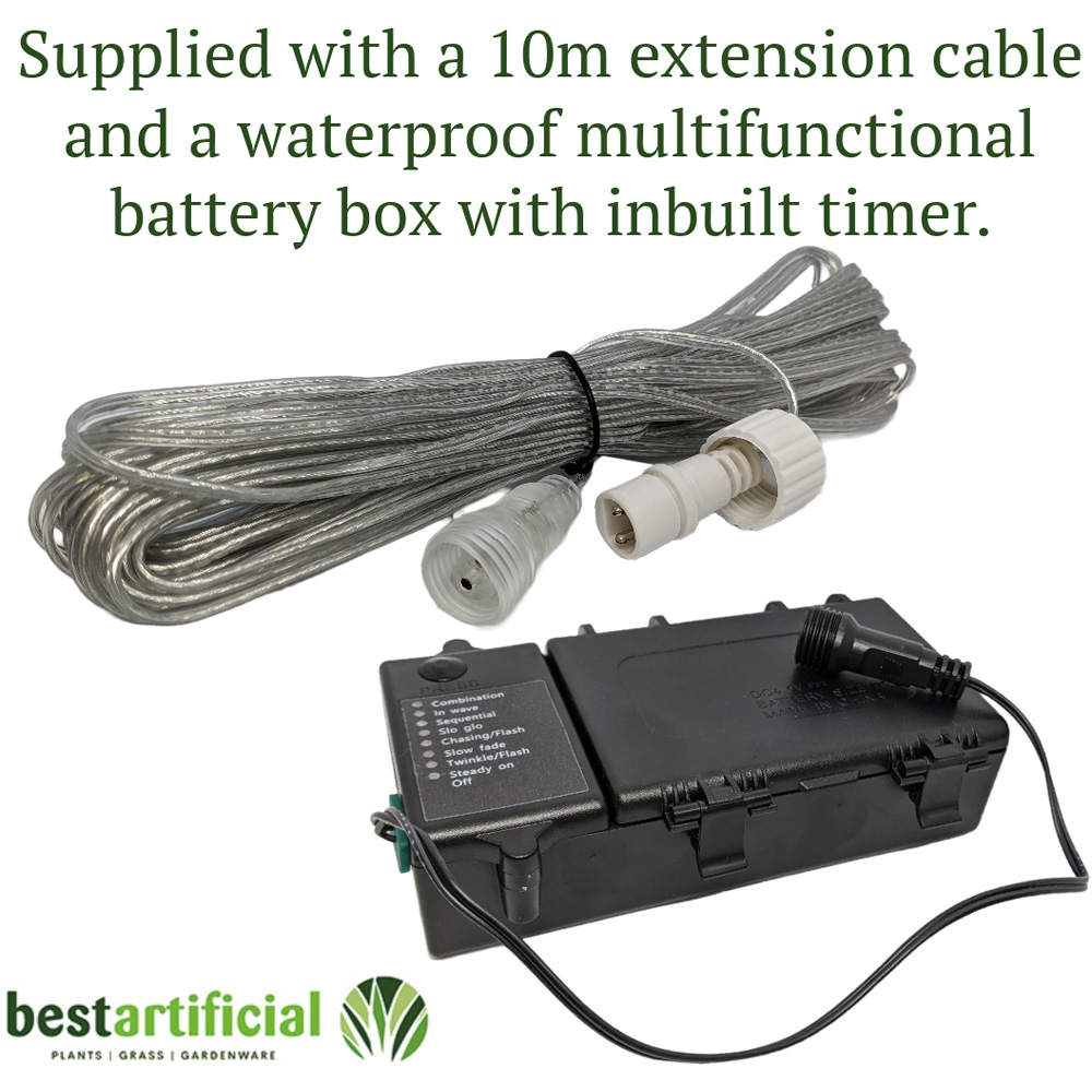 Best Artificial 15m Warm White Multi Function Battery Powered Icicle Light Image 3