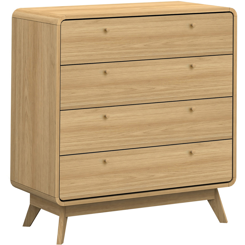 Loft24 Cassie 4 Drawer Oak Chest of Drawers Image 2