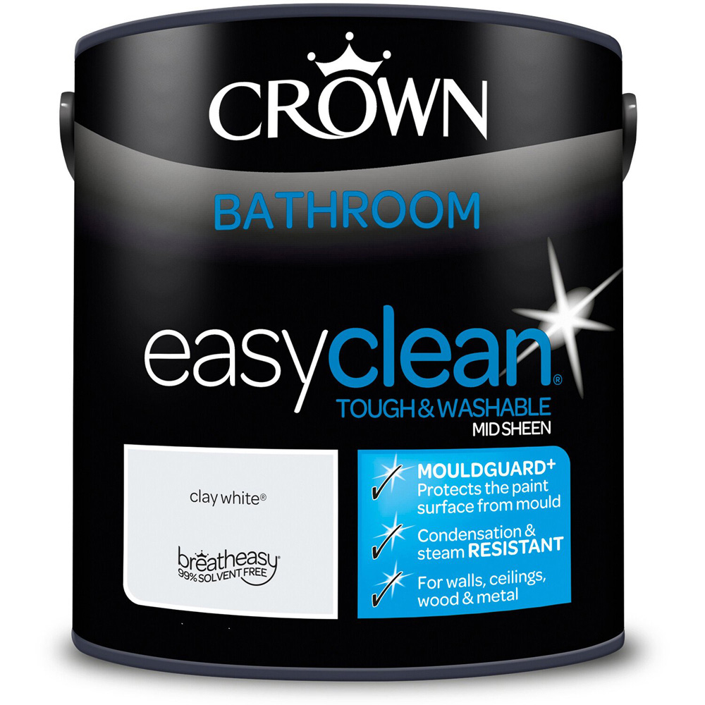 Crown Easyclean Bathroom Paint - Clay White Image 2