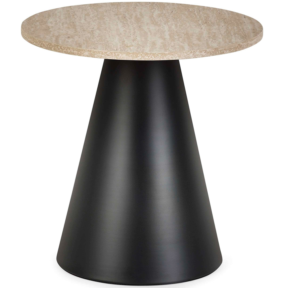 Julian Bowen Elgon Black Travertine Effect Coffee and Lamp Table Set Image 3