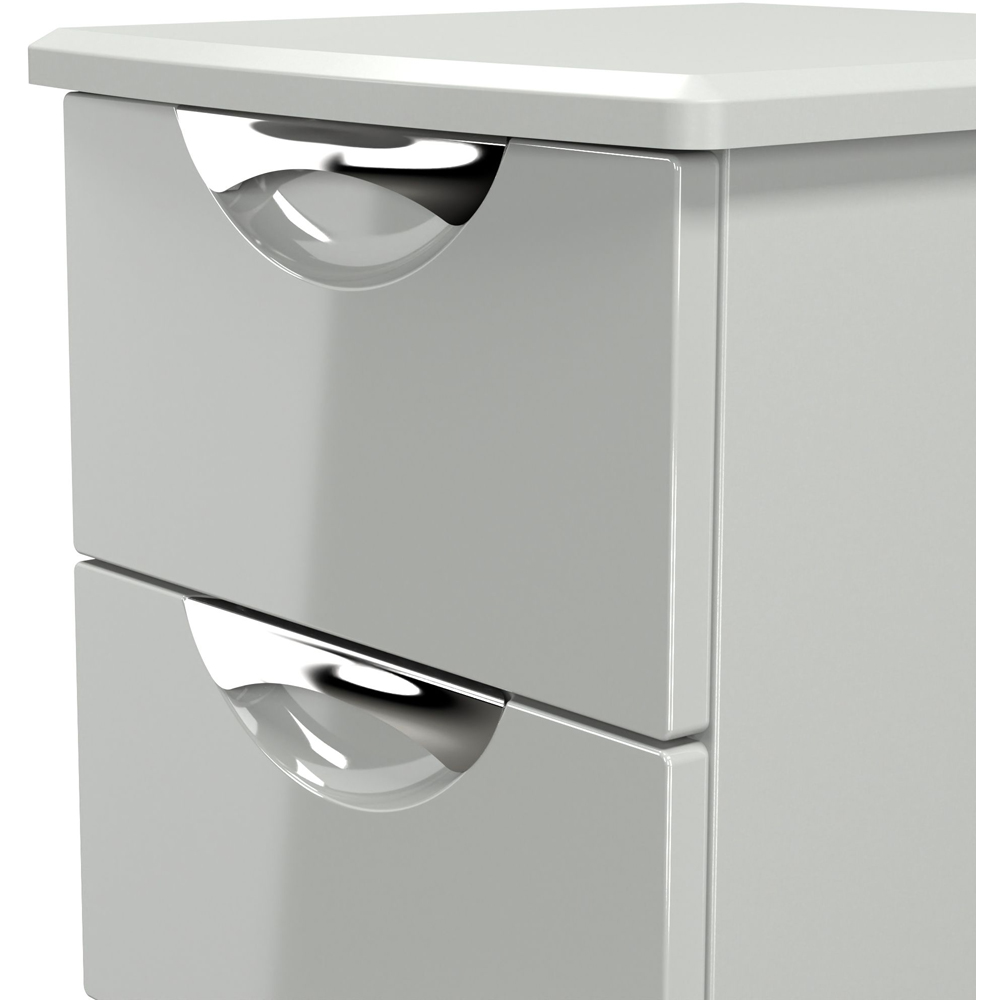 Crowndale Camden 3 Drawer Grey Gloss and Dusk Grey Bedside Cabinet Ready Assembled Image 5