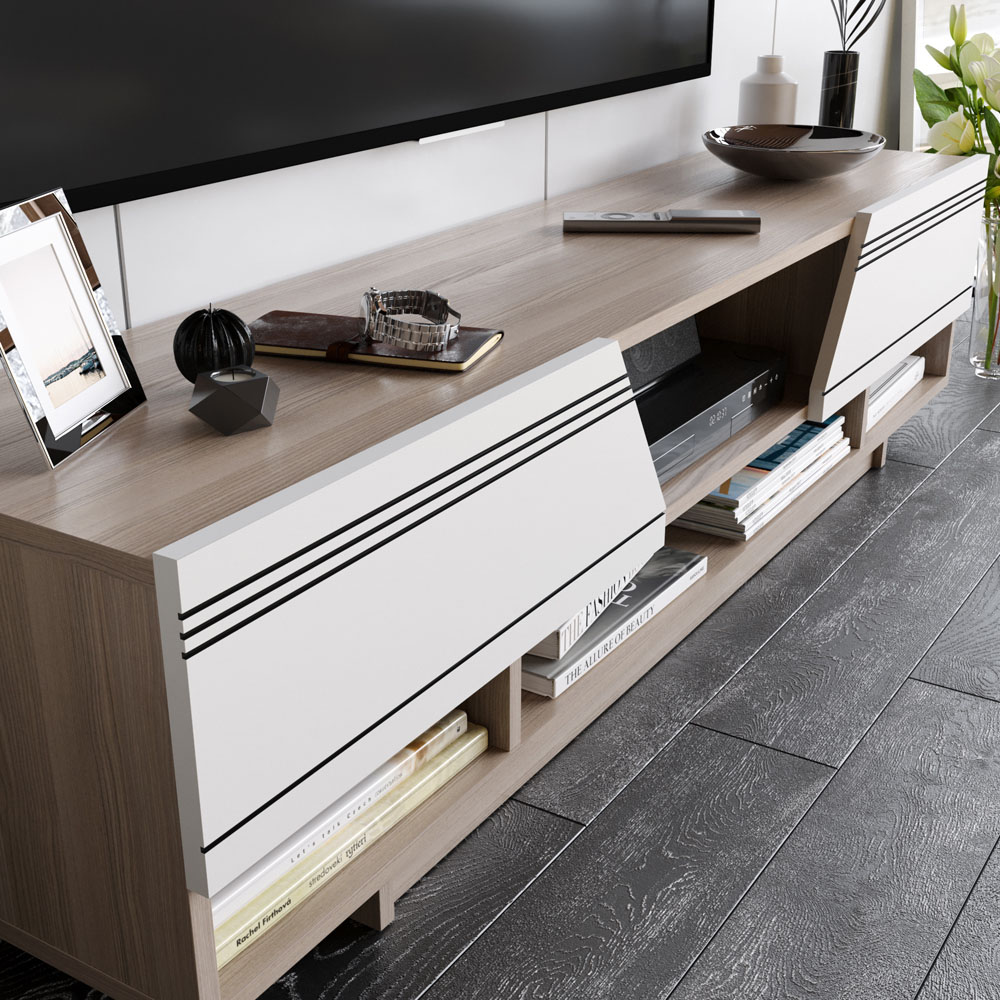 Decorotika Aspatria White and Cordoba TV Unit Image 3